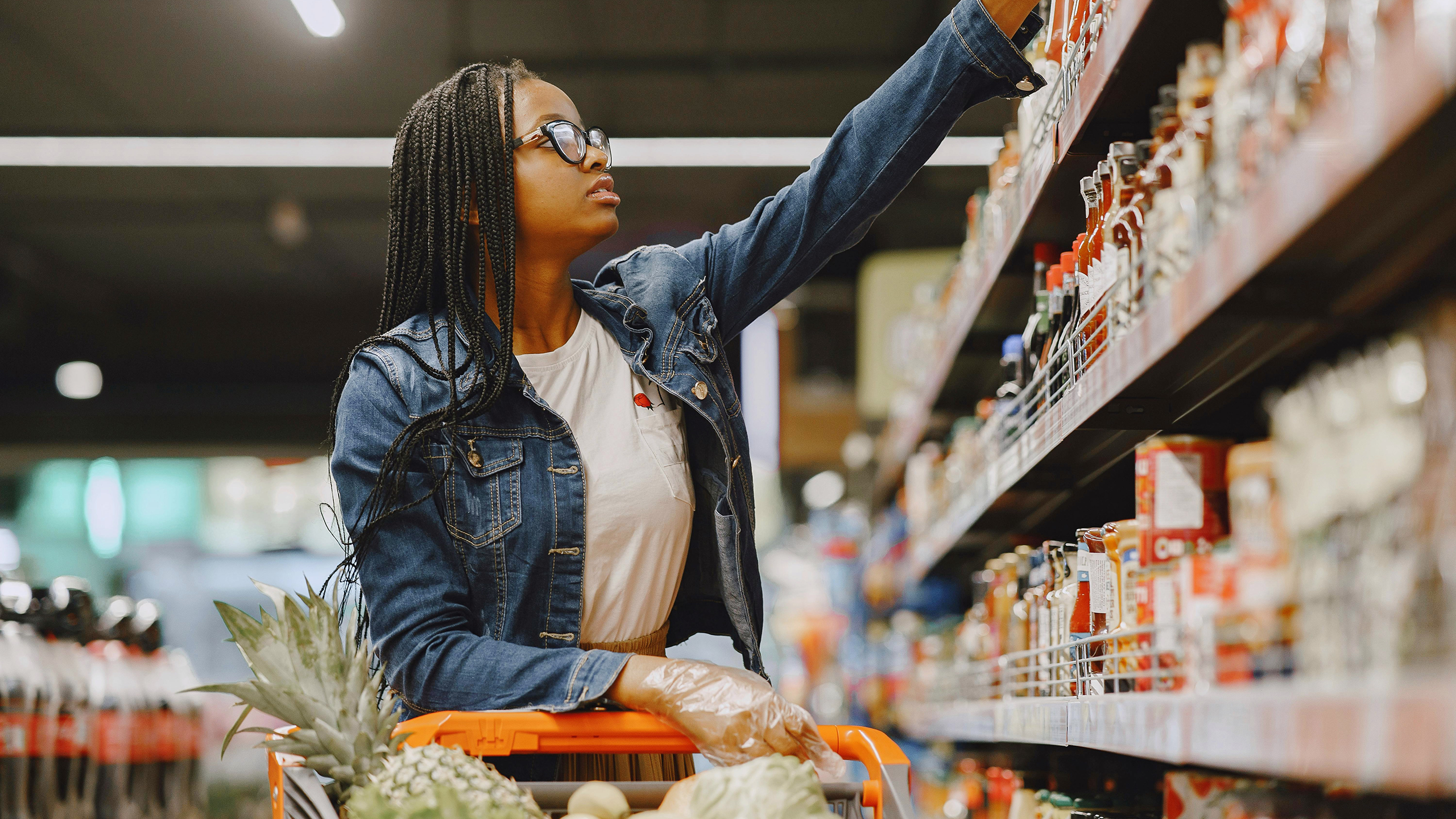 Photo of a person grocery shopping